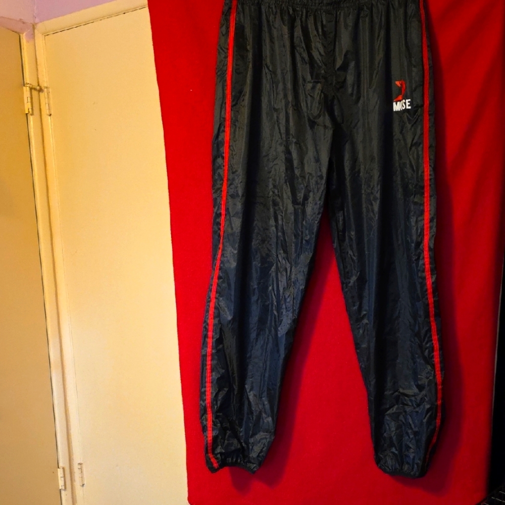 Mens Black and Red Work Out Pants